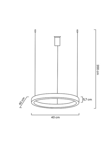 Lampa wisząca RING 40 srebrna - LED, stal polerowana