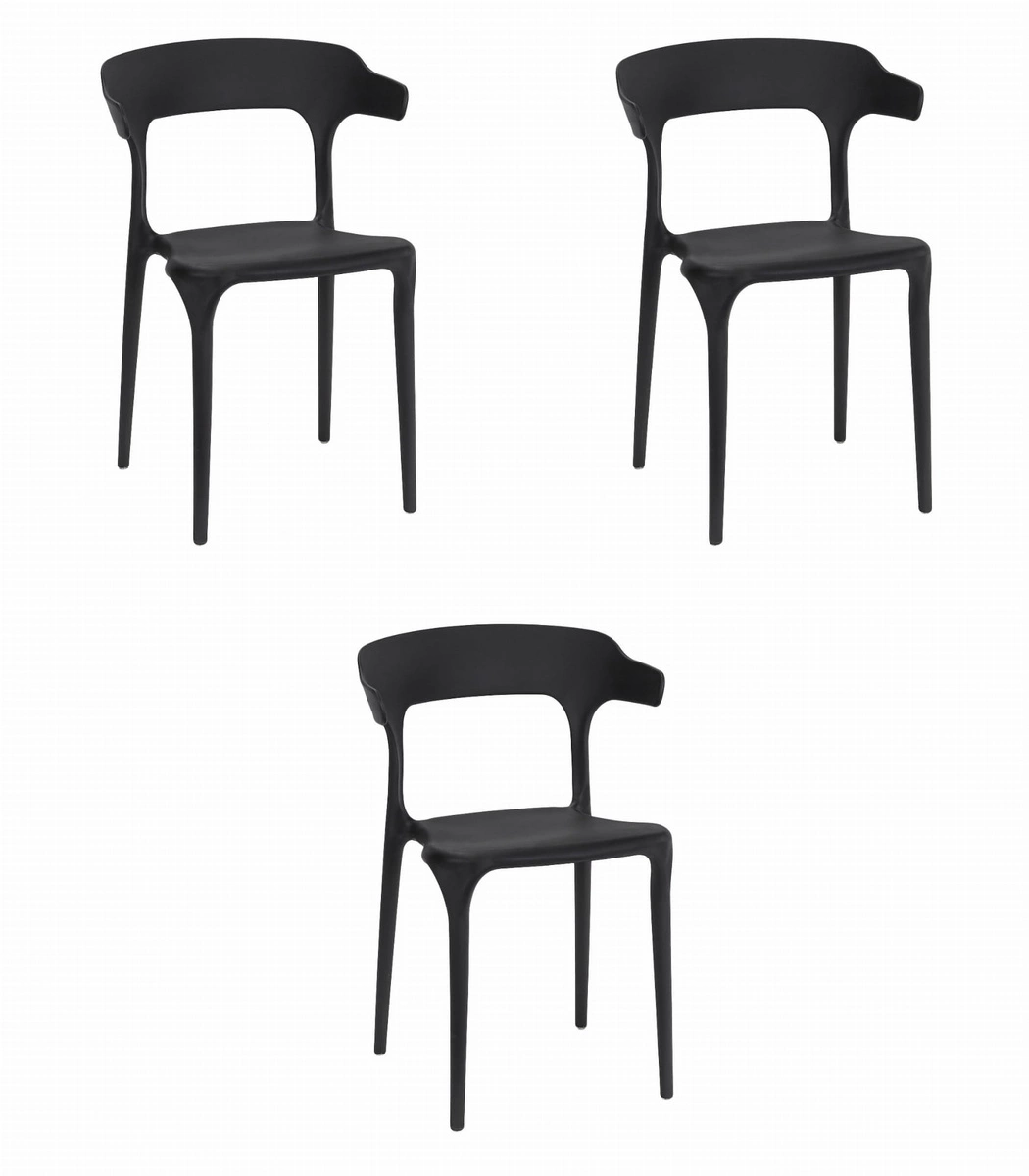 Zestaw stół okrągły TODI 60 czarny + 2 krzesła LAGO granatowe