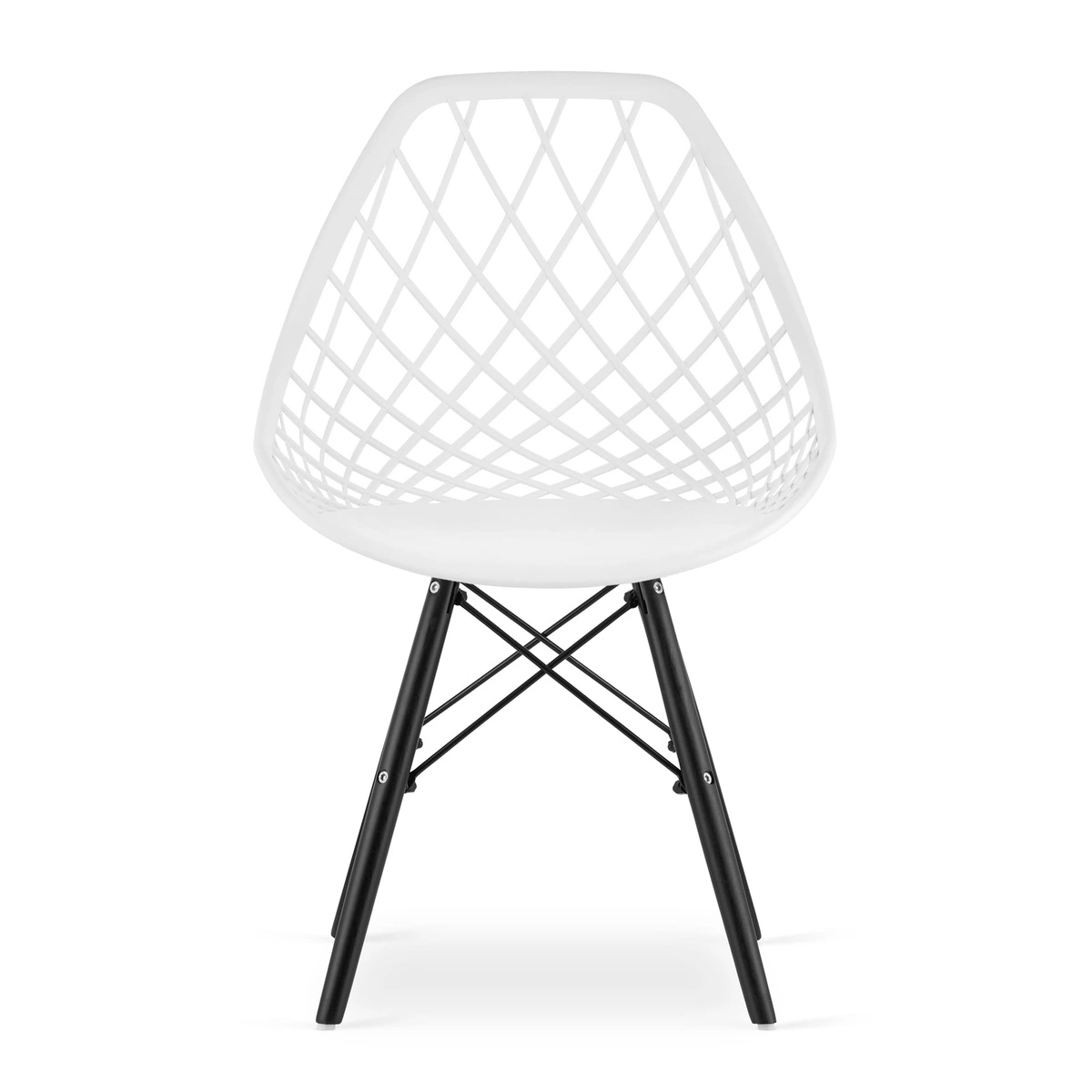 Zestaw stół okrągły KAMI 80 biały + 4 krzesła MARK czarne