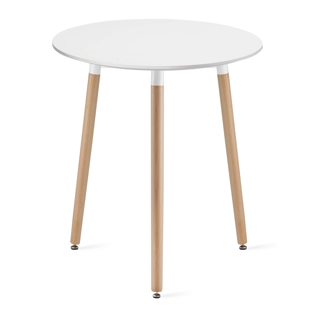 Stół KAMI Okrągły 60cm - biały / naturalne nogi