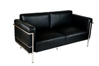 Sofa 2-osobowa Soft GC czarna skóra