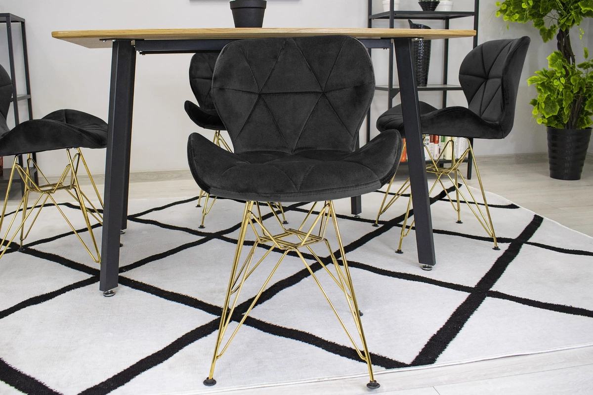 Zestaw stół kwadratowy 80x80 dąb sonoma + 4 krzesła OSAKA białe