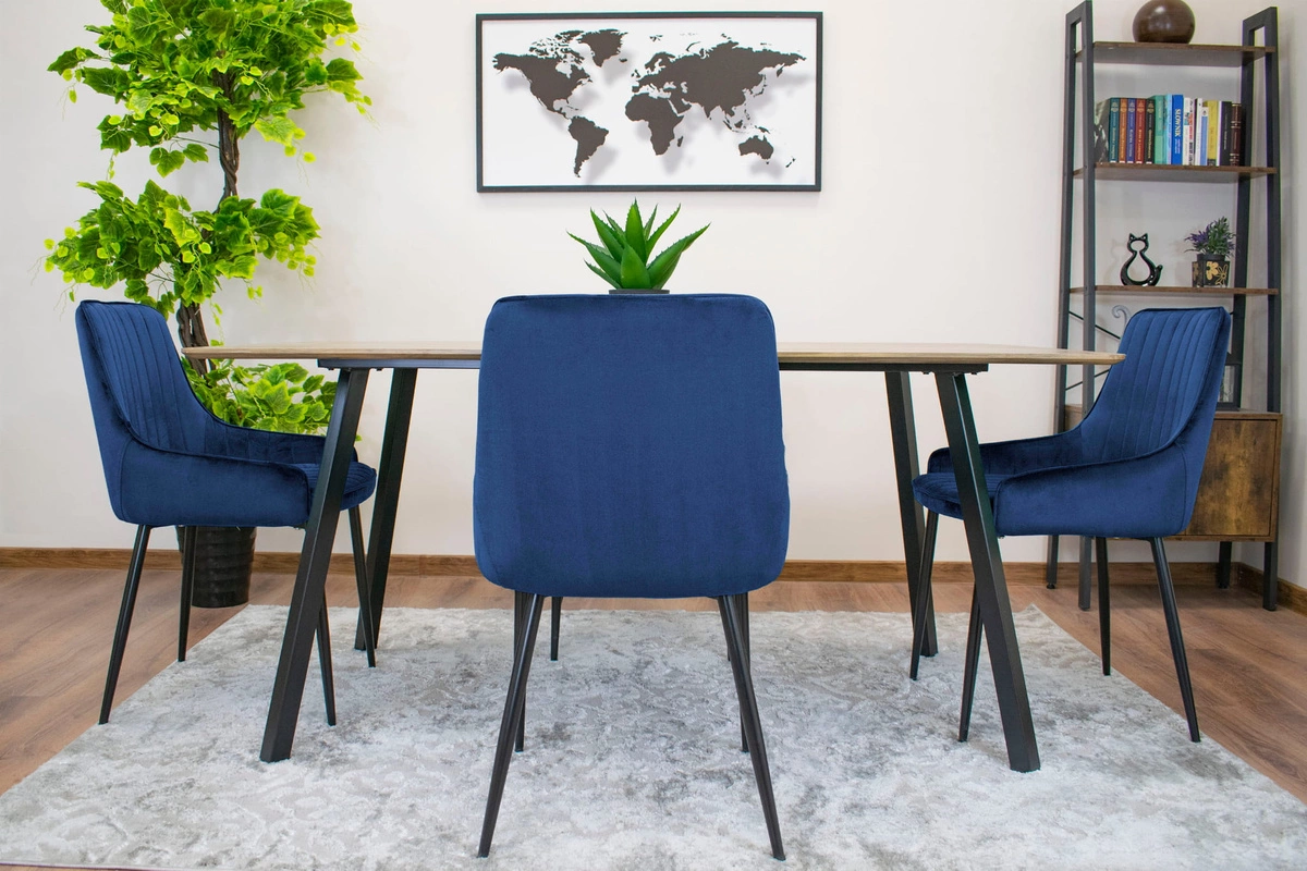 Zestaw stół okrągły TODI 80 jesion + 4 krzesła LAGO szare