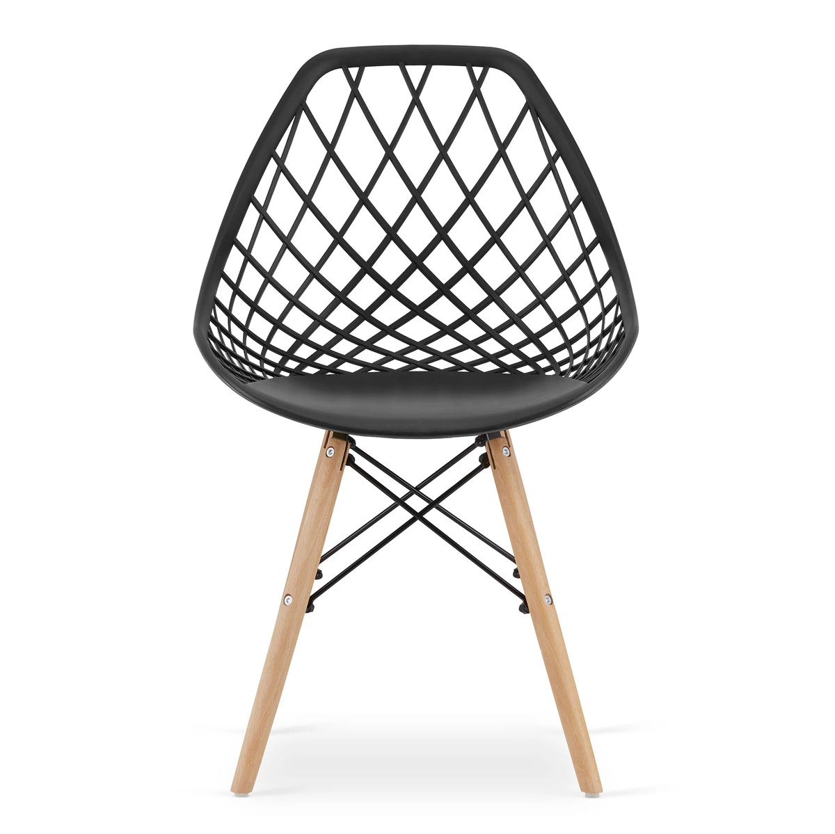 Zestaw stół okrągły TODI 80 czarny + 4 krzesła LAGO czarne