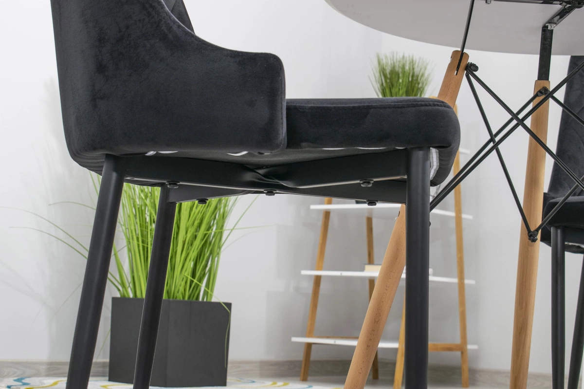 Zestaw stół prostokątny ADRIA 120x80 biały + 4 krzesła MARK szare