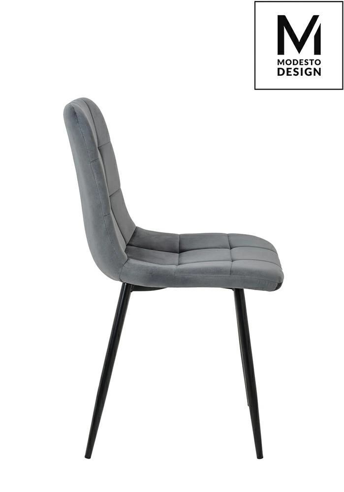 MODESTO krzesło CARLO ciemny szary - welur, metal