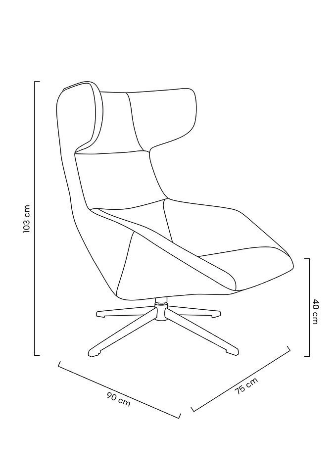 Fotel obrotowy VITA VELVET czarny PU
