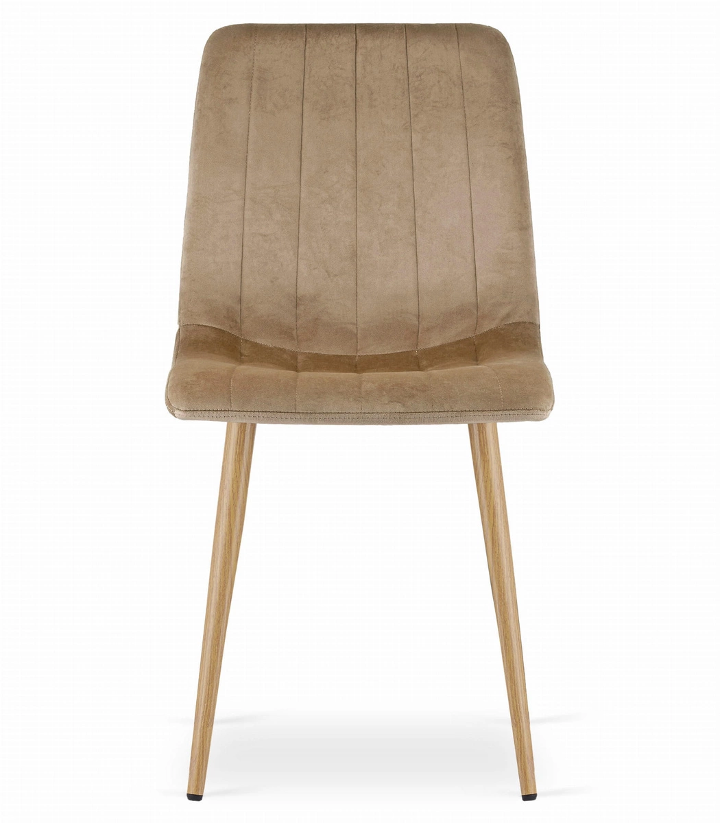 Krzesło LAVA - brązowy aksamit / nogi kolor drewna x 1