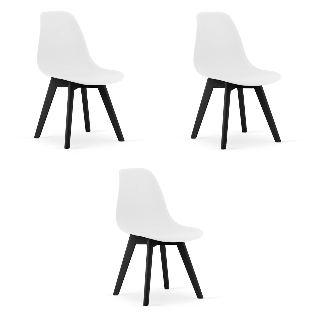 Zestaw stół okrągły TODI 80 biały + 3 krzesła OSAKA białe