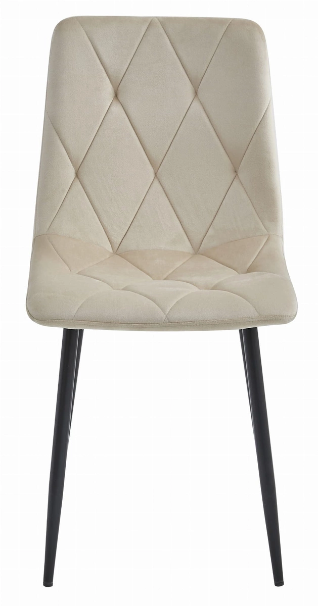 Krzesło LIBRA - beż aksamit / nogi czarne x 4
