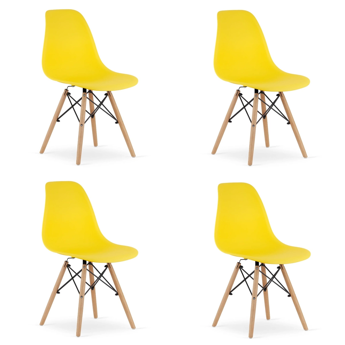 Krzesło OSAKA żółte / nogi naturalne x 4