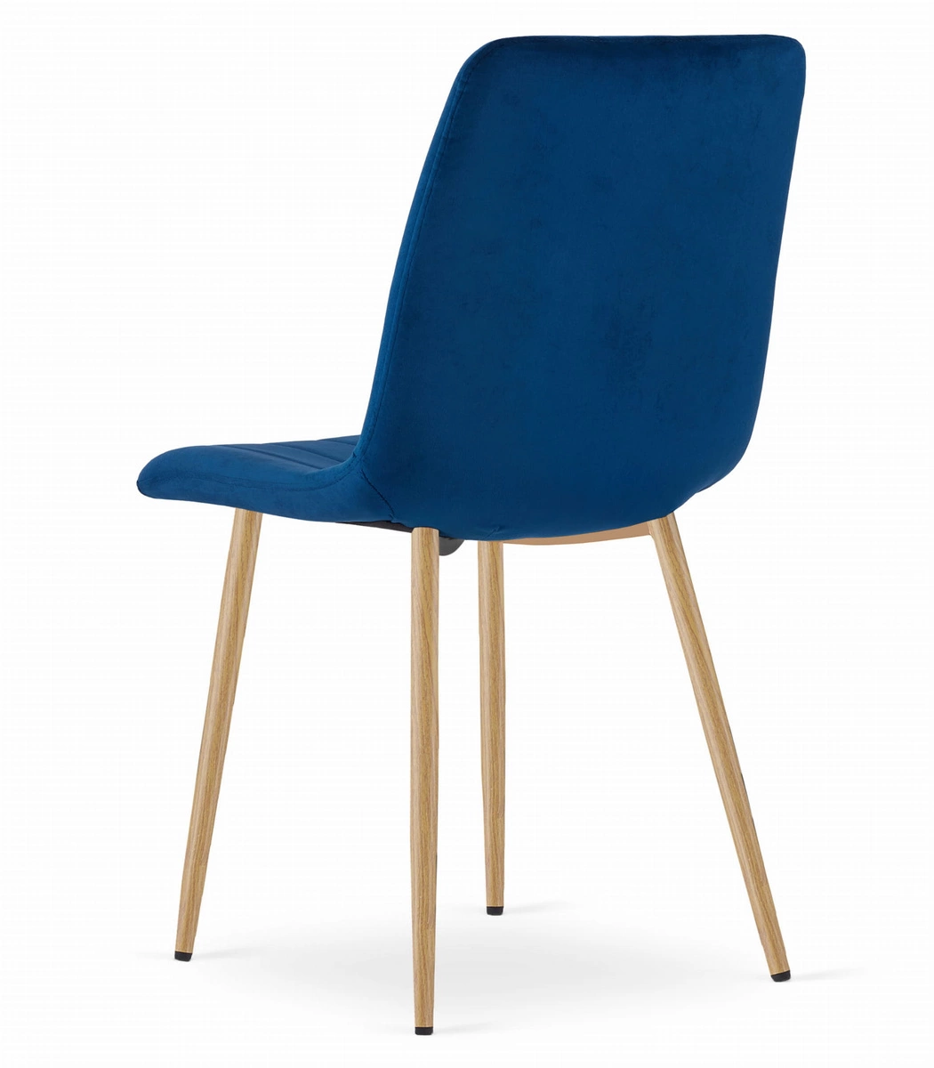 Krzesło LAVA - granat aksamit / nogi kolor drewna x 1
