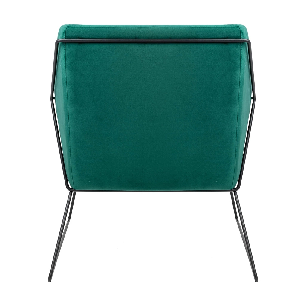 Fotel EMMA VELVET ciemny zielony welur - podstawa czarna