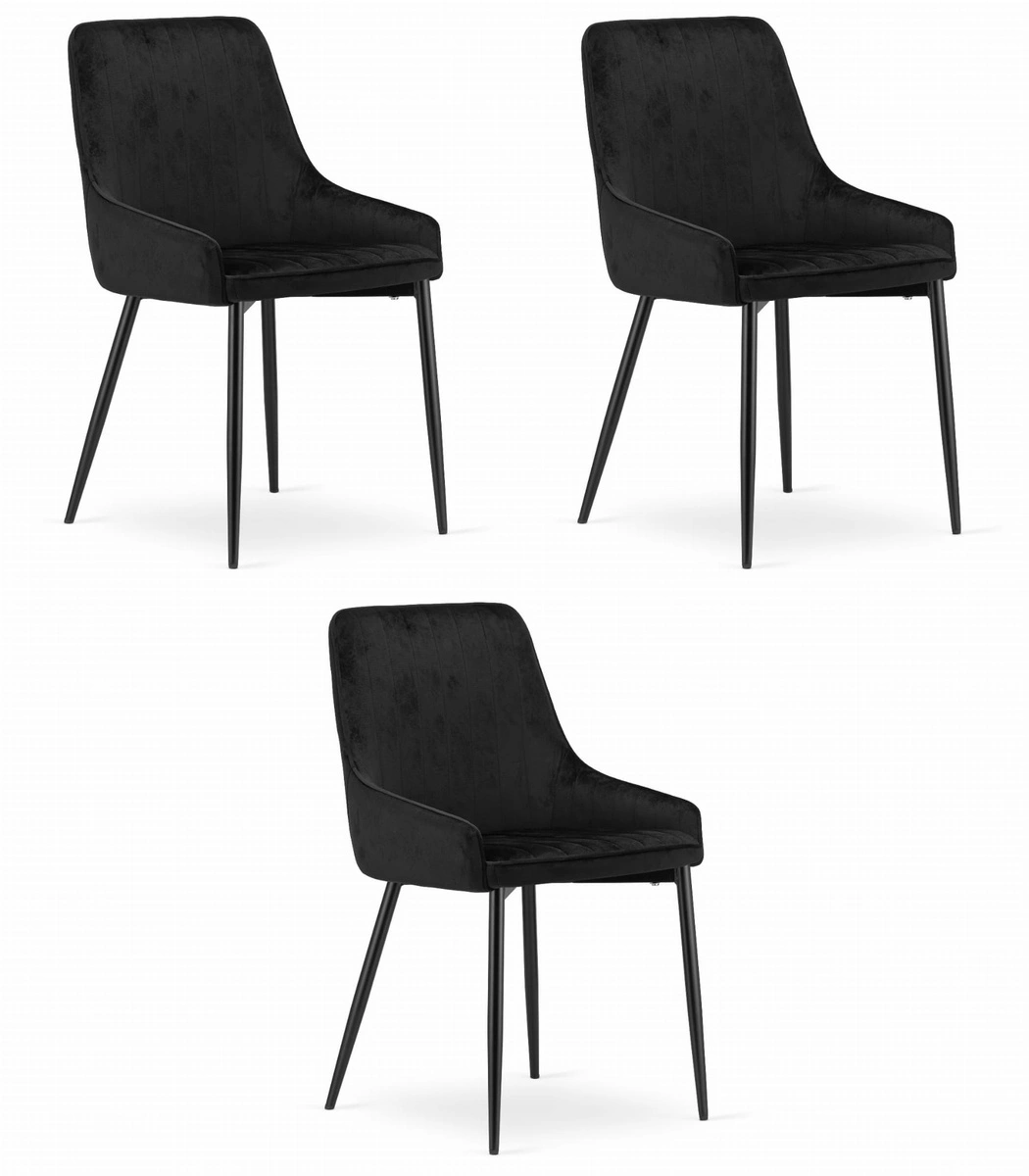 Zestaw stół okrągły TODI 80 jesion + 3 krzesła OSAKA czarne