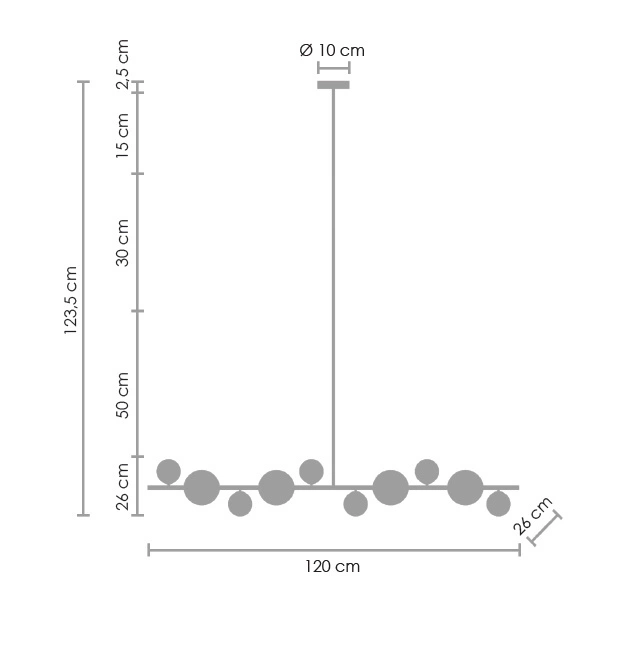 Lampa wisząca MILKY DROP złota 120 cm