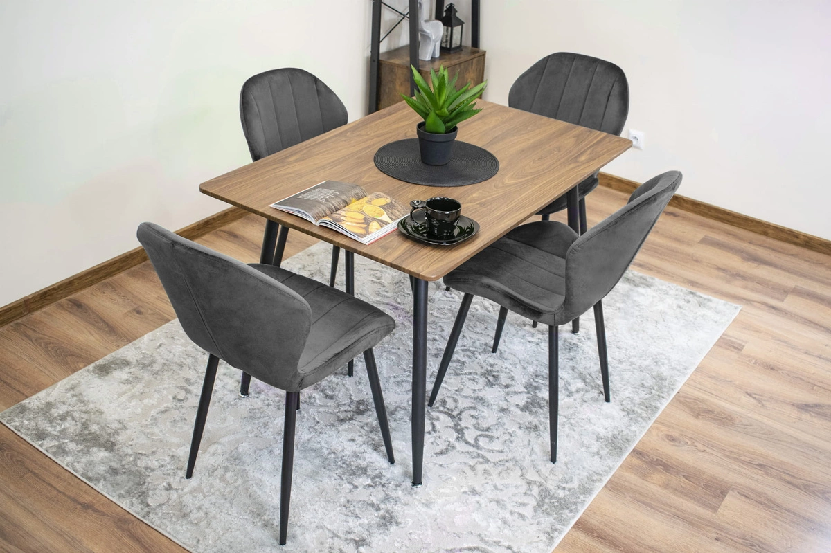 Zestaw stół okrągły TODI 60 czarny + 2 krzesła LAGO czarne