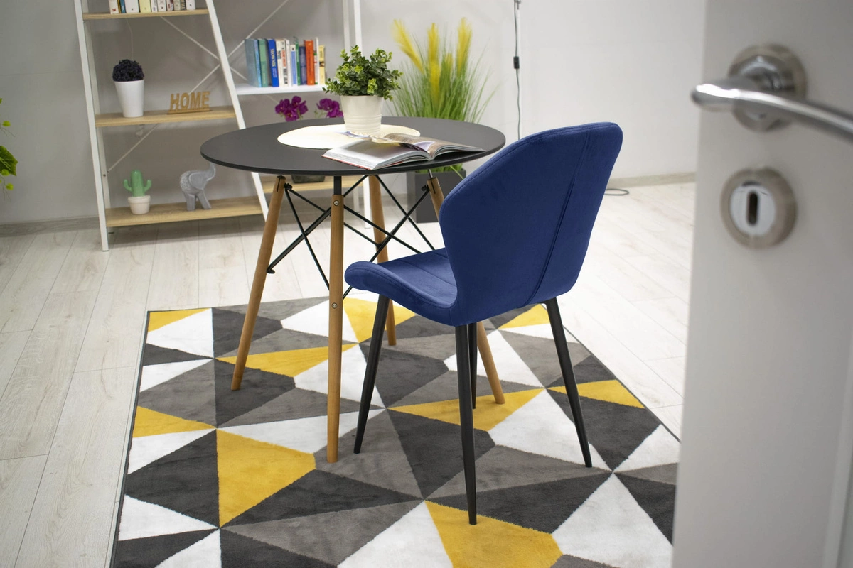 Zestaw stół okrągły TODI 60 czarny + 2 krzesła LAGO czarne