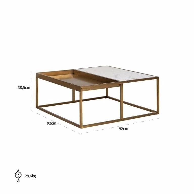 RICHMOND stolik kawowy DURAN - szczotkowane złoto