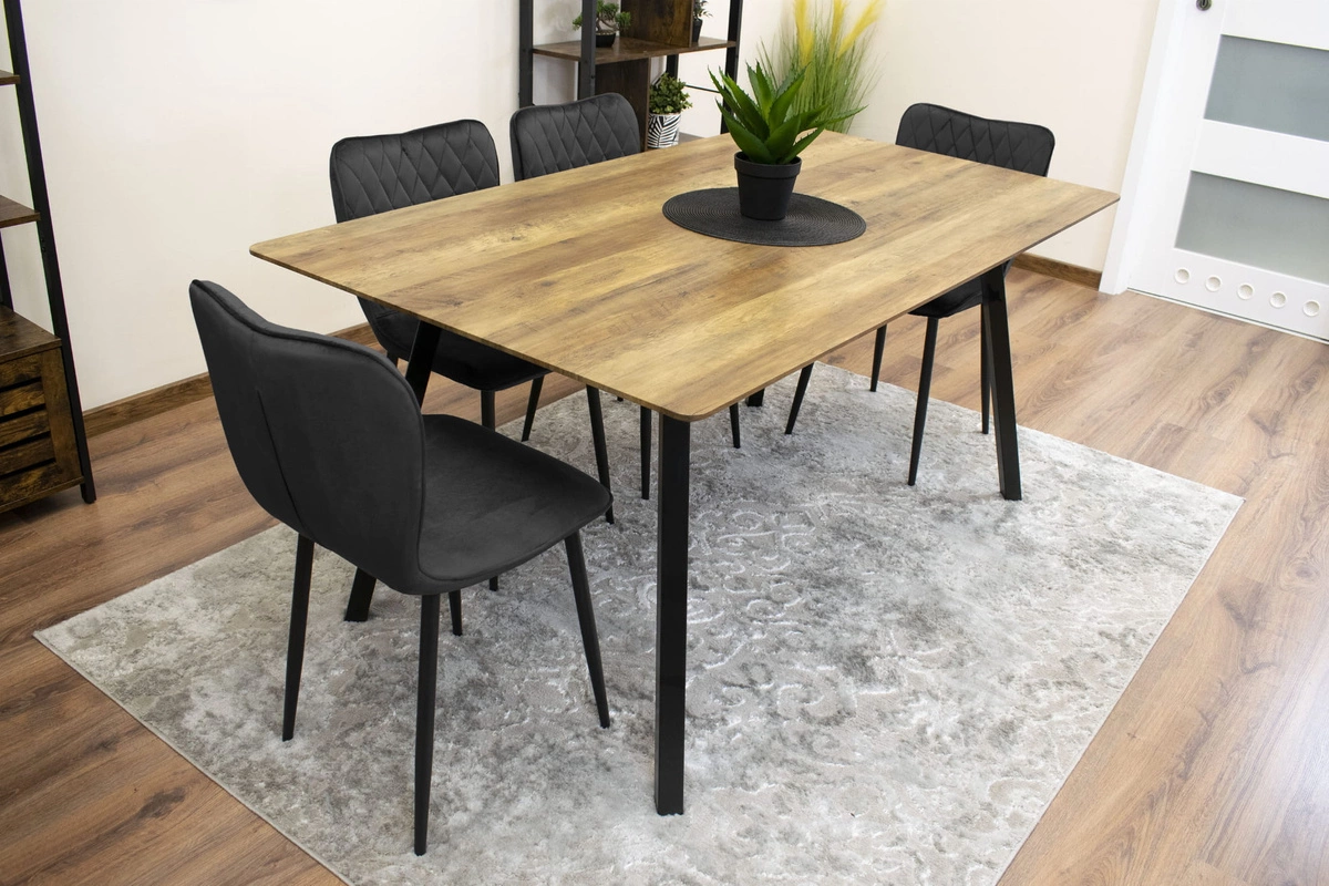 Zestaw stół prostokątny ADRIA 120x80 biały + 4 krzesła OSAKA pomarańczowe