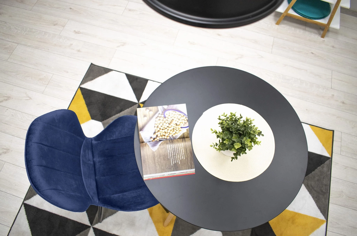 Zestaw stół okrągły TODI 60 czarny + 2 krzesła LAGO czarne