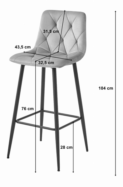 Hoker NADO - ciemna zieleń aksamit / nogi czarne x 4