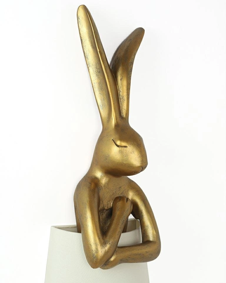 KARE lampa podłogowa RABBIT 150 cm biała  / złota