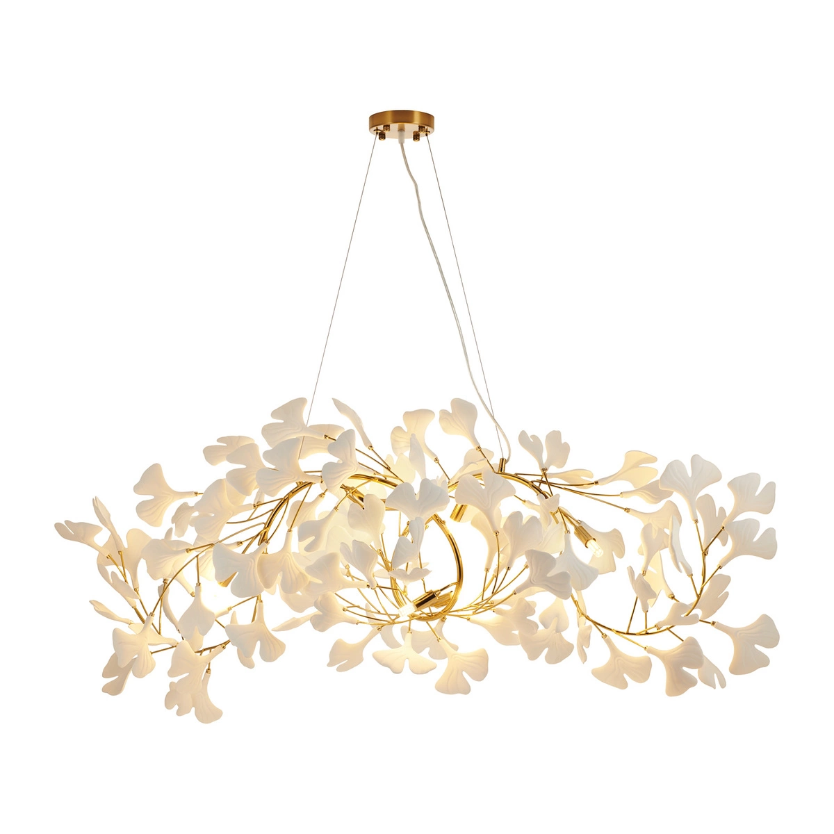 Lampa wisząca BOTANIKA WAVE 125 cm - złota, G9, regulowana, designerska