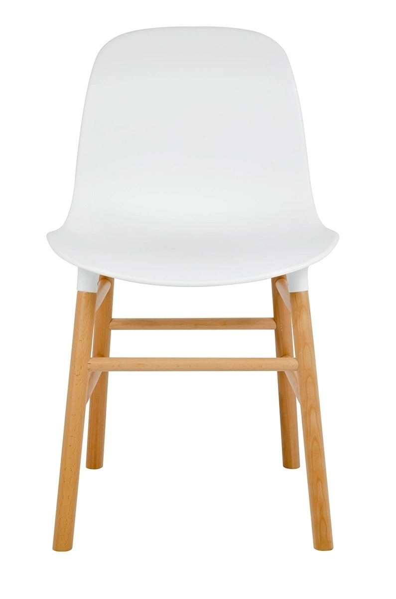 Krzesło IKAR białe - polipropylen, drewno bukowe