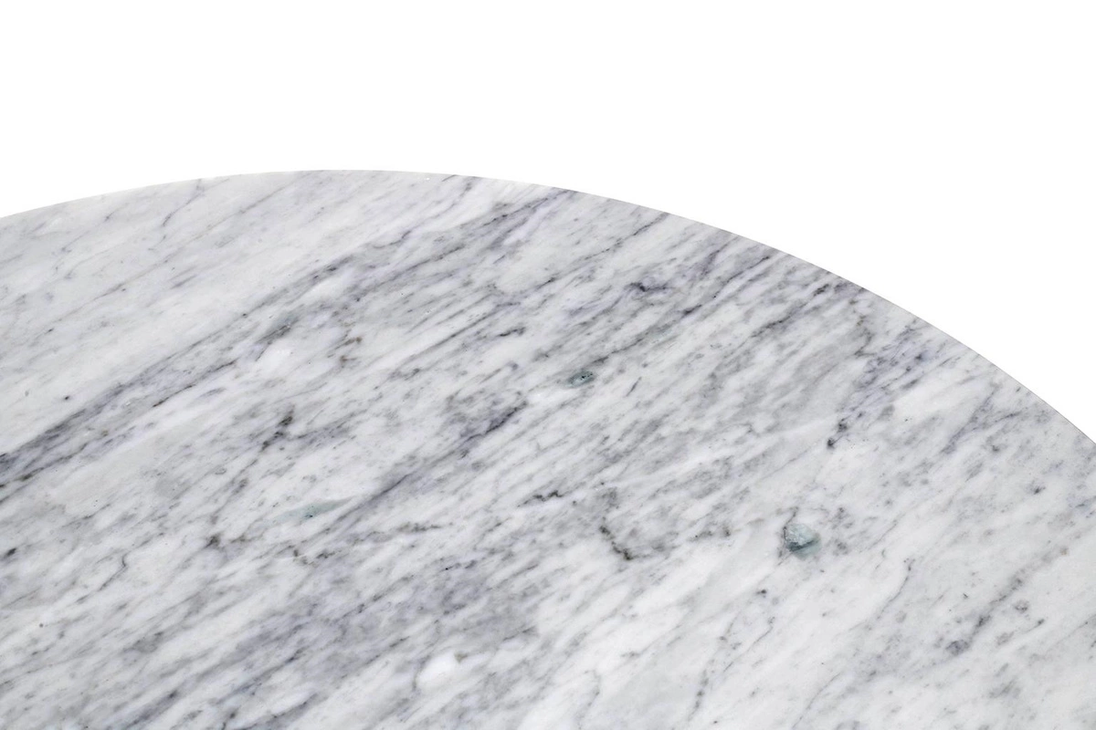 Stół TULIP MARBLE 100 CARRARA biały - blat okrągły marmurowy, metal
