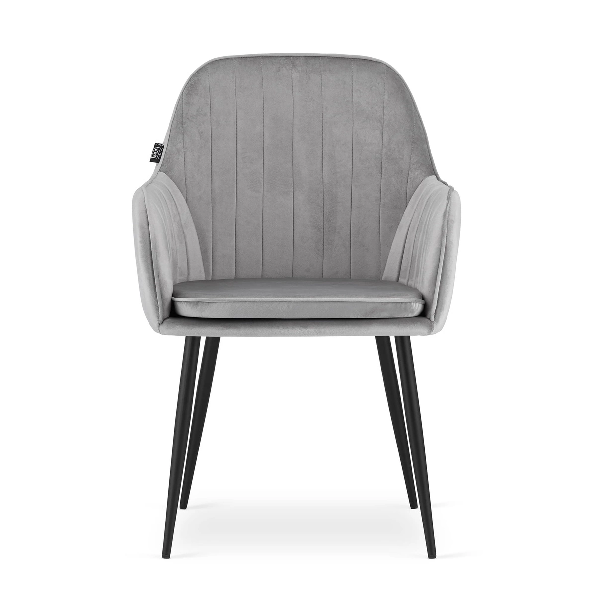 Krzesło LUGO - aksamit srebrno-szary / nogi czarne x 1