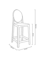 Krzesło barowe VICTORIA 65 cm transparentne