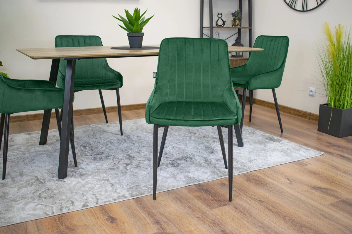 Krzesło MONZA - zielony aksamit x 3
