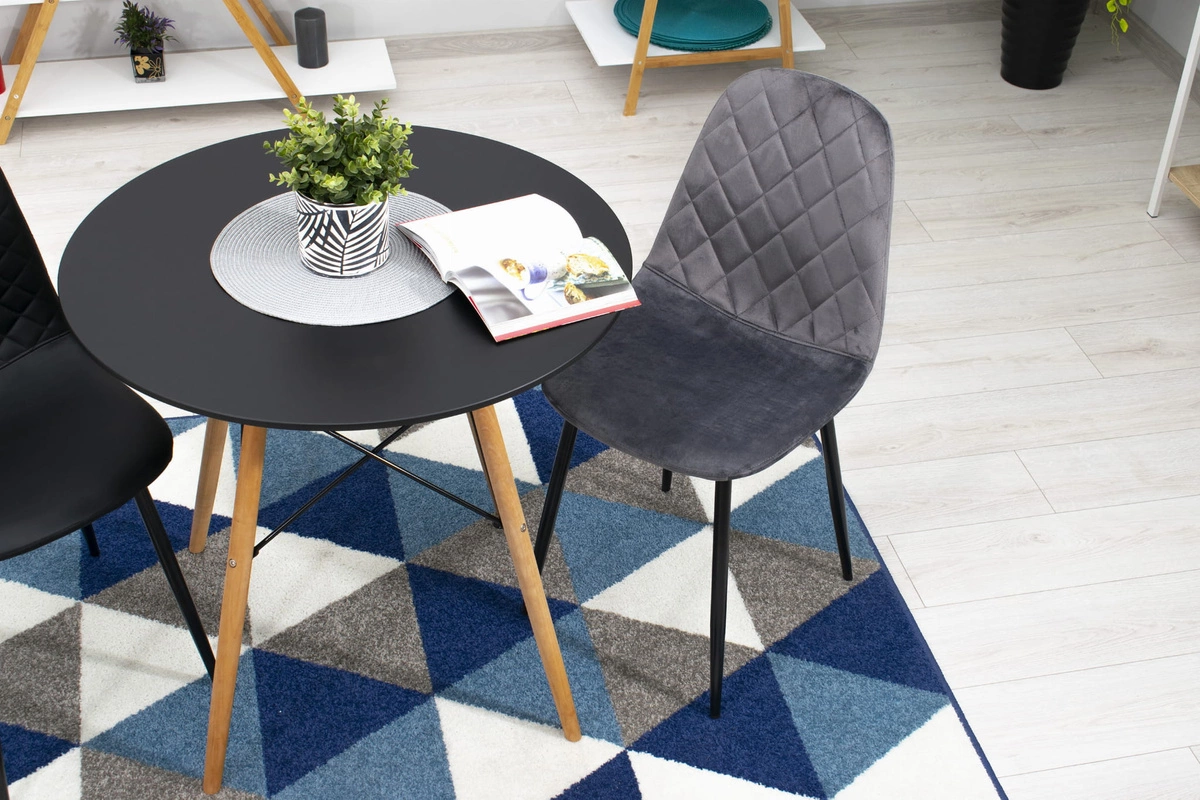 Zestaw stół prostokątny ADRIA 120x80 biały + 4 krzesła OSAKA czarne