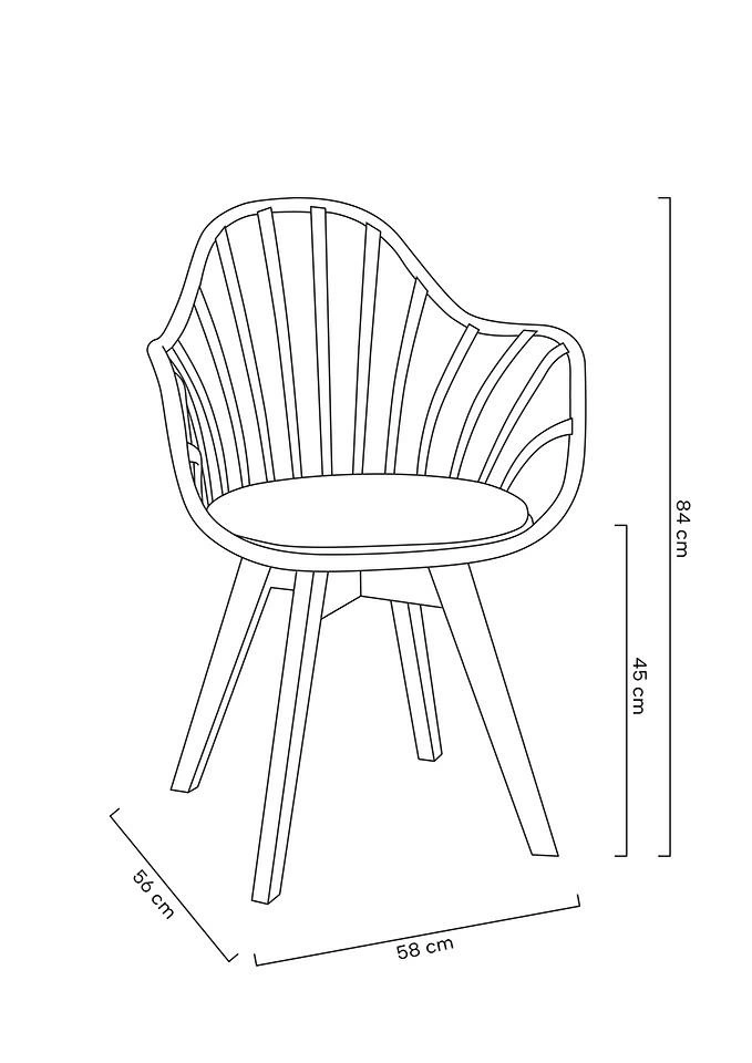 MODESTO krzesło ALBERT ARM czarne - polipropylen, ekoskóra, drewno bukowe