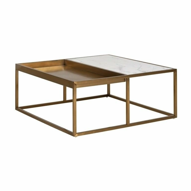 RICHMOND stolik kawowy DURAN - szczotkowane złoto