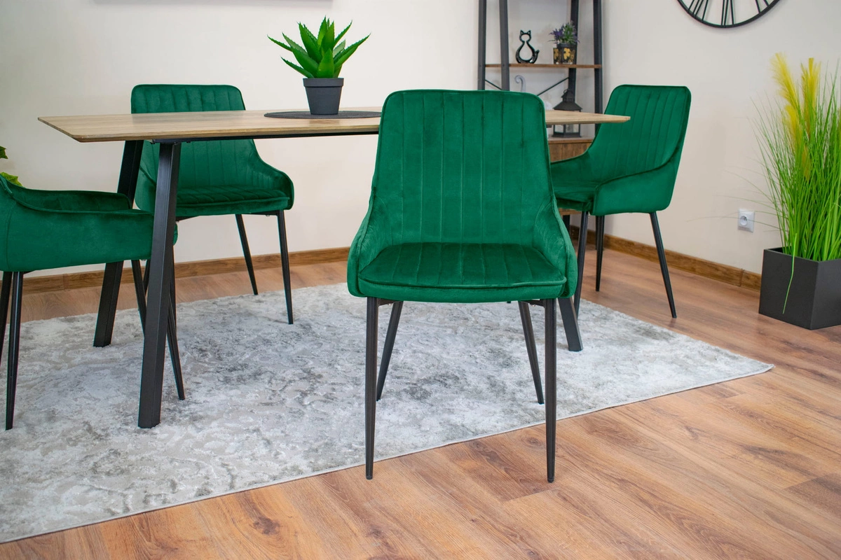 Zestaw stół okrągły TODI 80 jesion + 4 krzesła OSAKA czarne