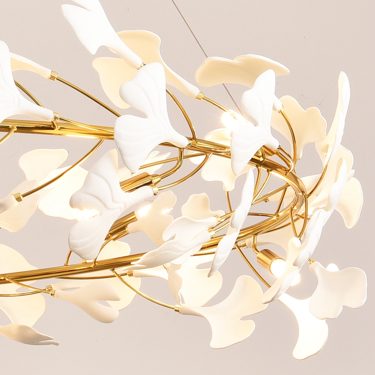 Lampa wisząca BOTANIKA 100 cm -złota, G9, regulowana, designerska