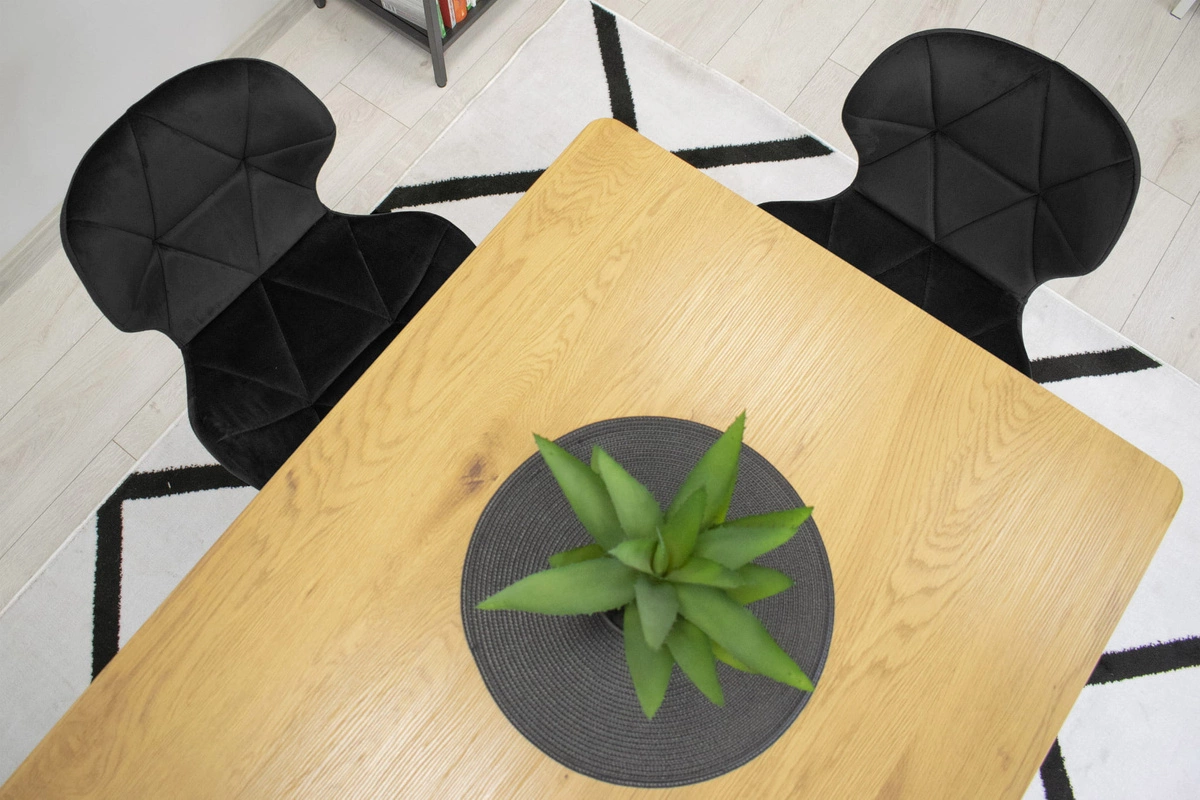 Zestaw stół kwadratowy 80x80 dąb sonoma + 4 krzesła OSAKA białe