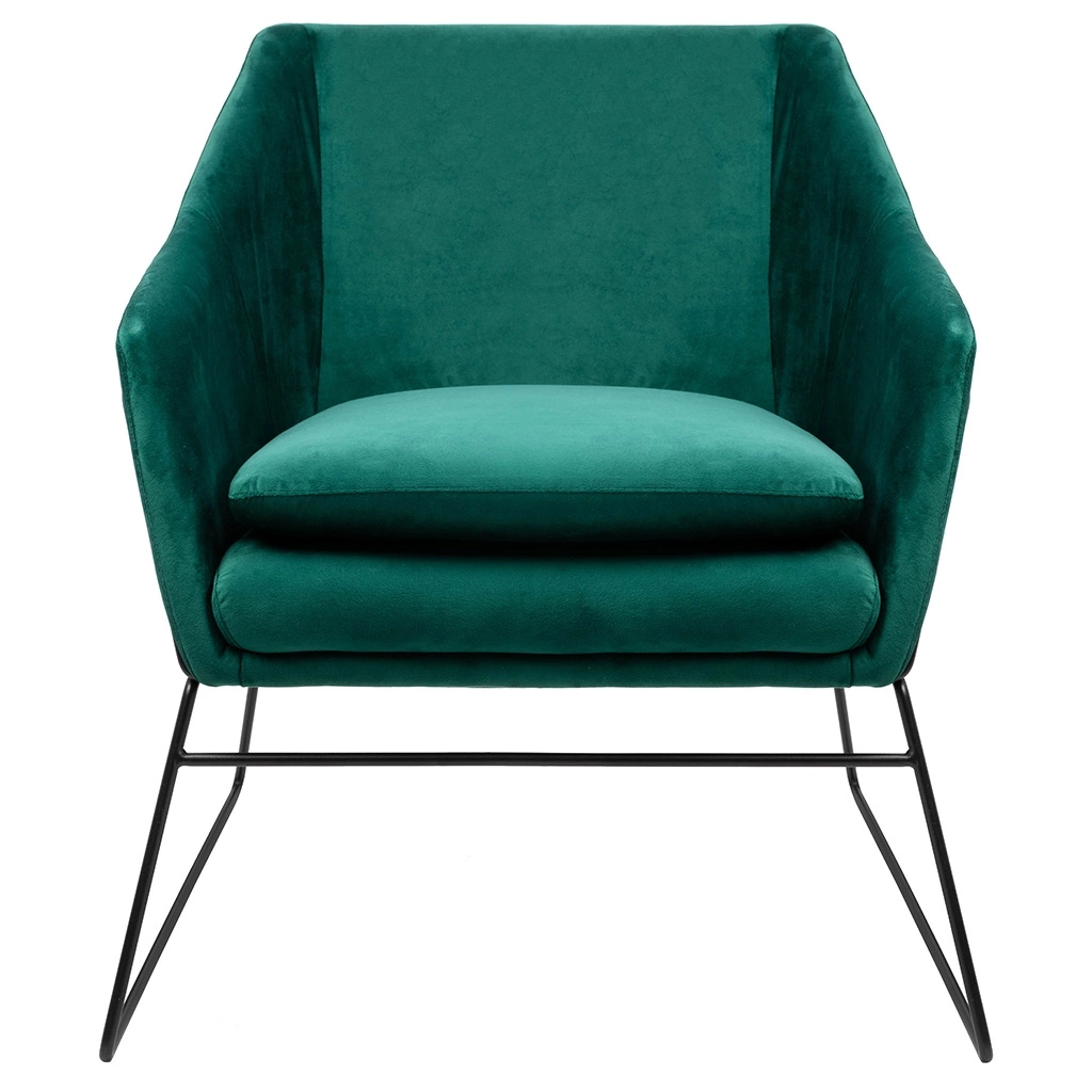 Fotel EMMA VELVET ciemny zielony welur - podstawa czarna