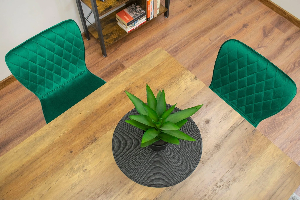 Zestaw stół okrągły TODI 100 biały + 4 krzesła OSAKA szare