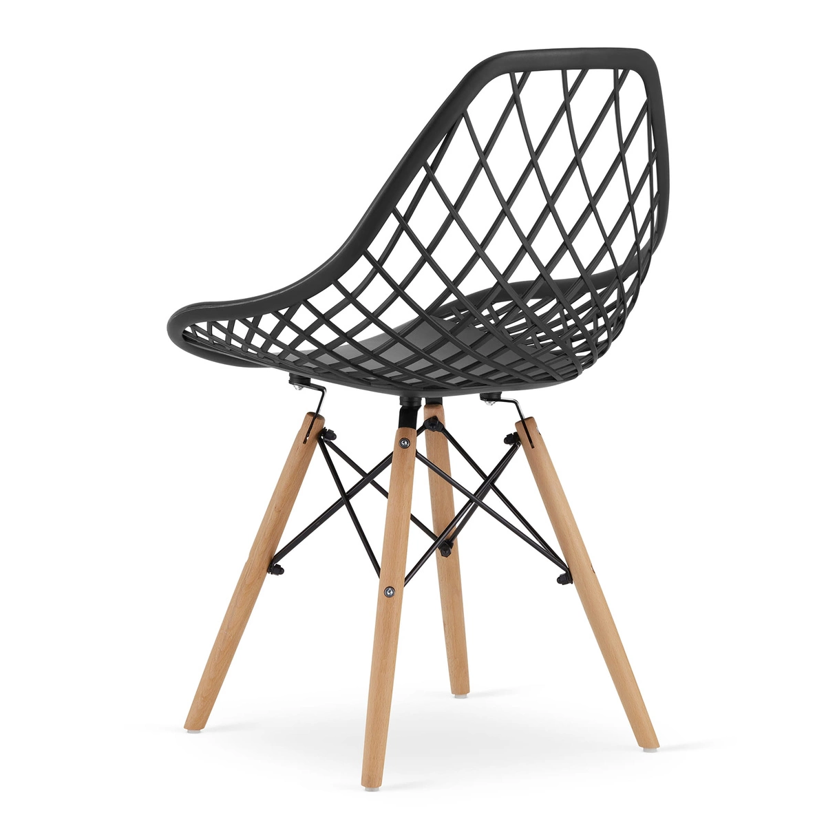 Zestaw stół okrągły TODI 80 czarny + 4 krzesła LAGO czarne