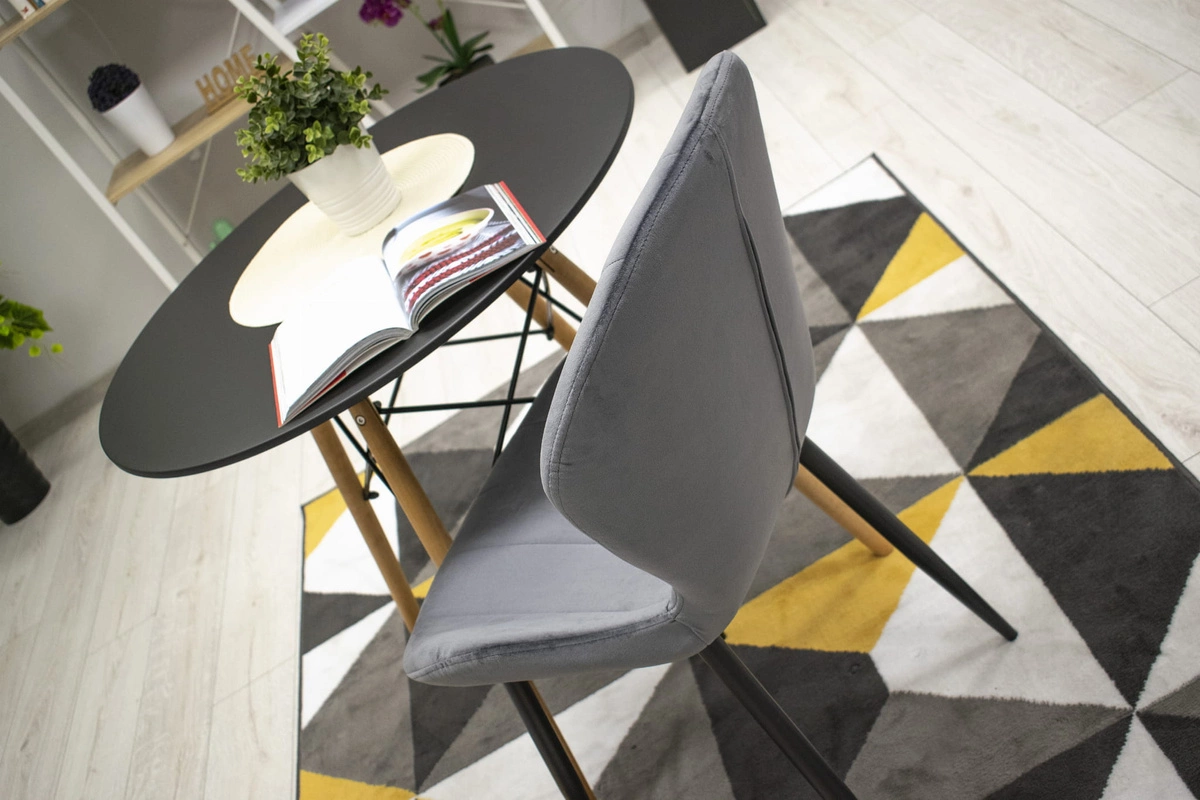 Zestaw stół okrągły TODI 60 czarny + 2 krzesła LAGO czarne