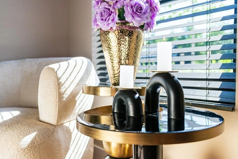 RICHMOND świecznik FEMKE L czarno-złoty