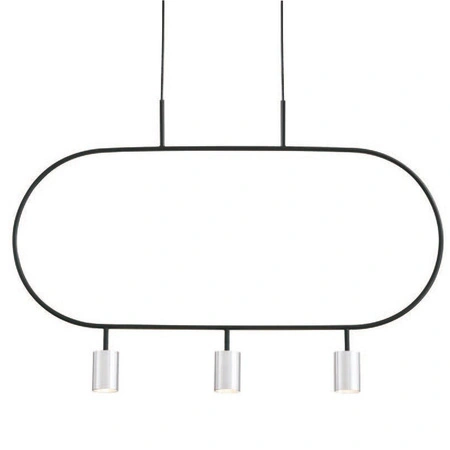 Lampa wisząca 2 punktowa srebrno czarna Luna 3-SL