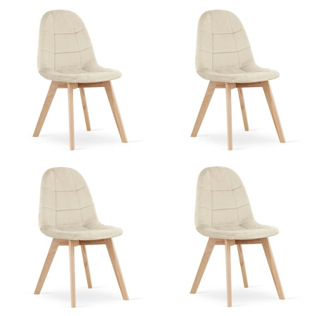 Krzesło BORA - beż aksamit x 4