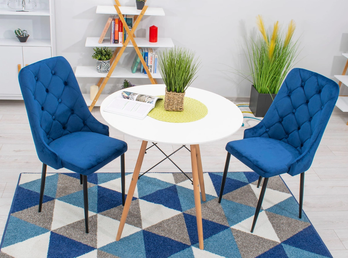 Zestaw stół prostokątny ADRIA 120x80 biały + 4 krzesła OSAKA szare