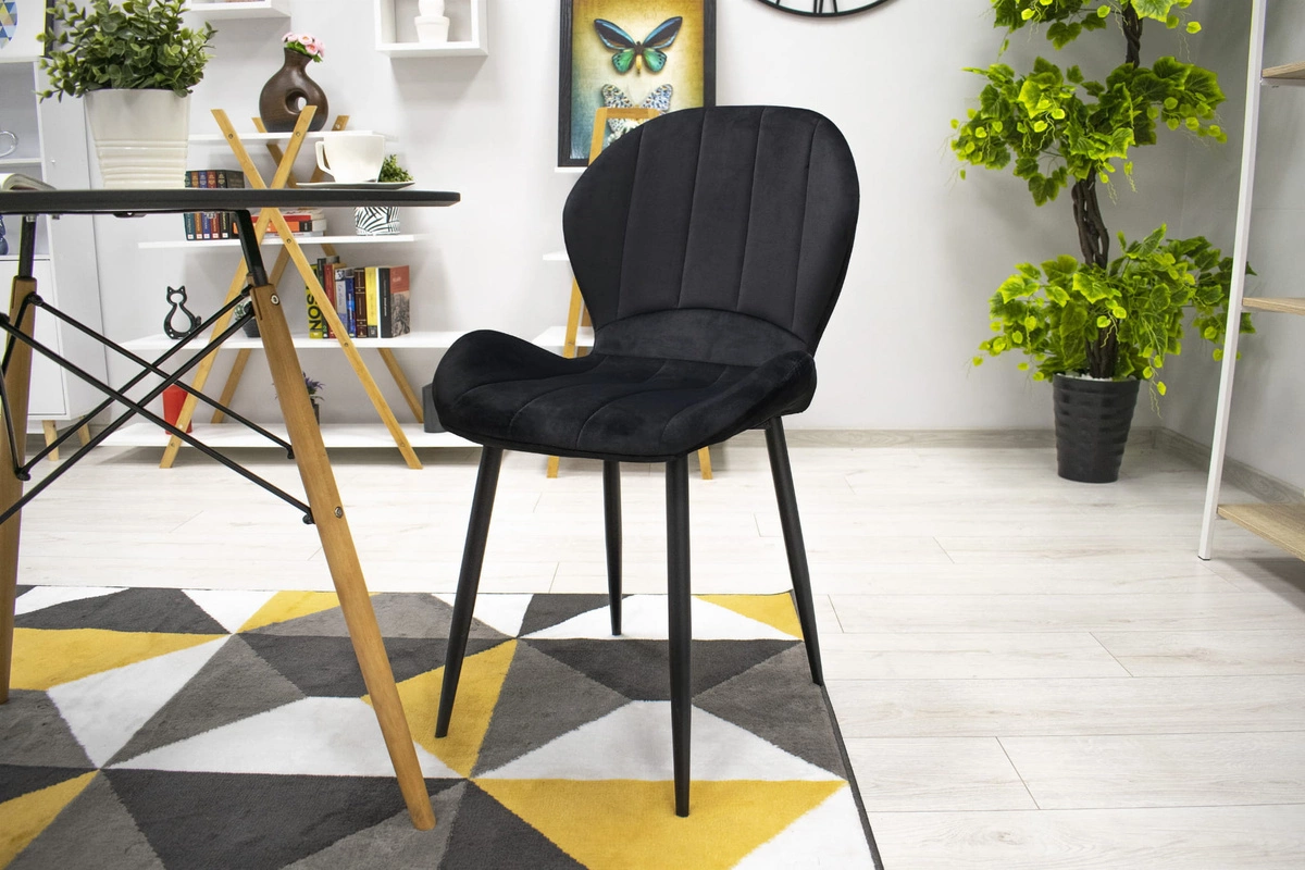 Zestaw stół okrągły TODI 60 biały + 2 krzesła LAGO czarne