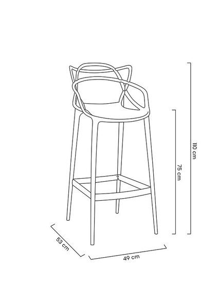 Krzesło barowe HILO PREMIUM 75 cm czarne