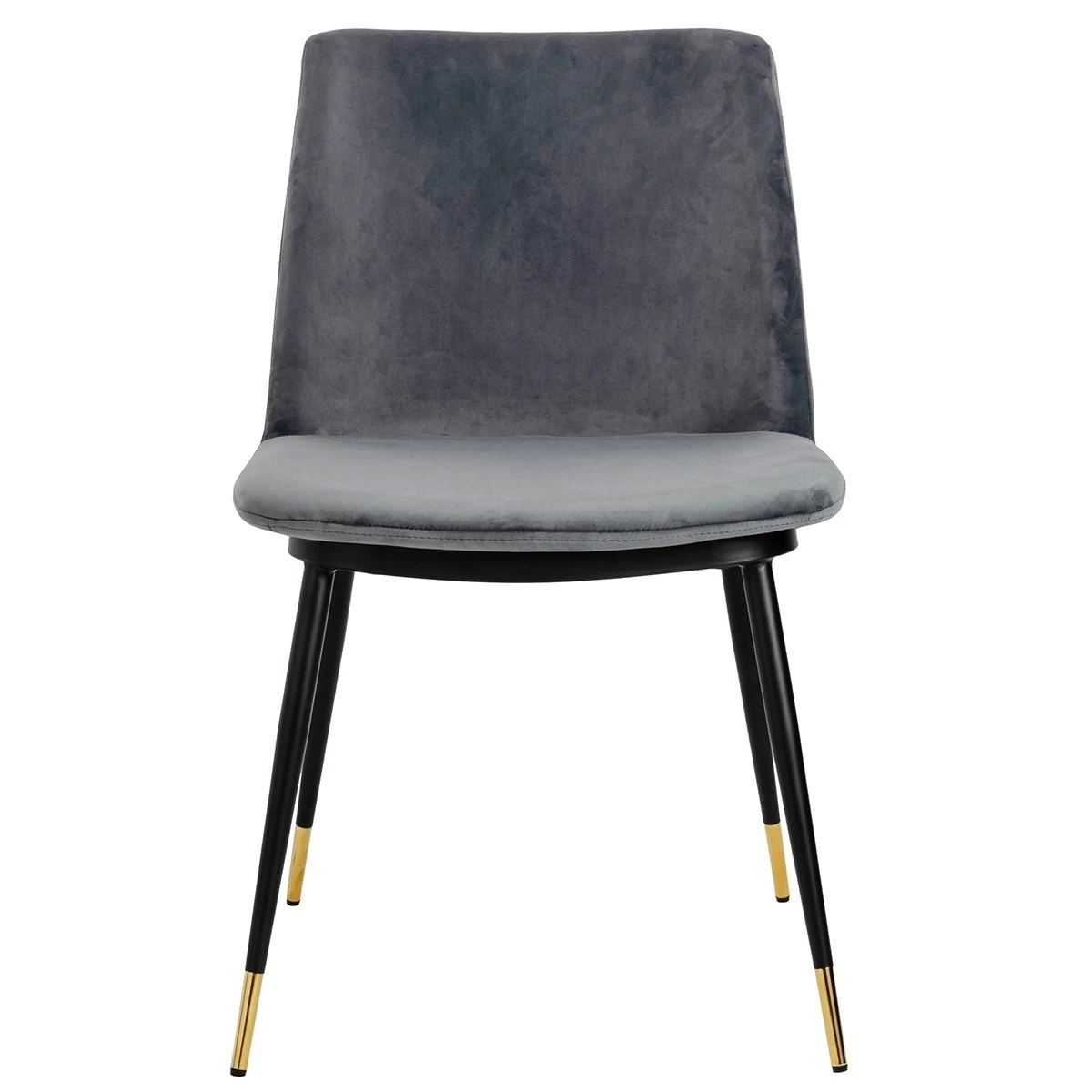 Krzesło DIEGO ciemny szary - welur, podstawa czarno złota