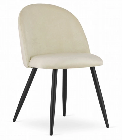 Krzesło BELLO - aksamit beż / nogi czarne x 2